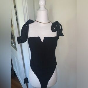 Free People Lola Bodysuit Black